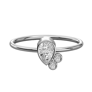 Pear And Round Diamond Low <b>Weight</b> Wedding Band - Product Image 6