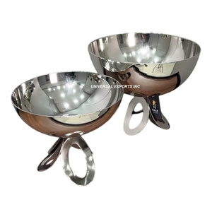 Juego de dos cuencos de metal para chocolate, cuenco dulce decorativo pulido brillante, cuenco de chocolate elegante de mesa clásico - Product Image 1