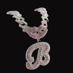 Lujo hecho a mano hombres Hip Hop 925 Plata Rosa chapado en oro F letra diamante VVS Moissanite estilo helado joyería de fiesta personalizada - Product Image 6