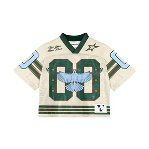 Haute qualité hommes été Football porter séchage rapide Boxy sérigraphie ajusté sport maillot surdimensionné maille t-shirt avec goutte épaule - Product Image 5