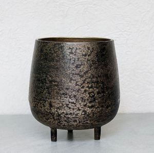Jardinière en métal texturé noir décoration de maison et de jardin décorations de mariage cadeau de Noël - Product Image 3