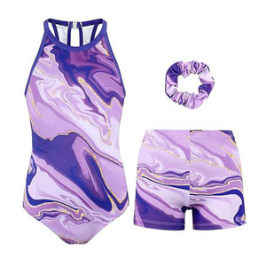 Custom Rhinestone <b>Gymnastics</b> Leotard Designs Multicolor Sublimation Printing Dance Leotards Gymnastic Girls - Product Image 2
