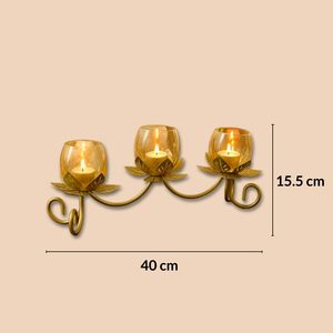 Porte-bougie rustique en fer doré, écologique, durable, décoration de centre de table pour Noël, mariage, festival - Product Image 5
