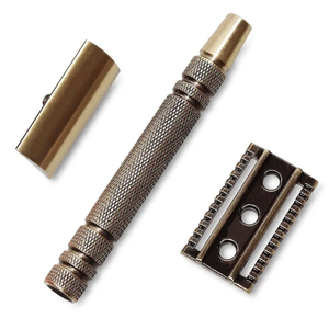 Rasoir à raser en laiton jetable personnalisé manche en bois nouvelle fonction à double tranchant pour la sécurité personnelle lame remplaçable pour le visage sous les bras - Product Image 2