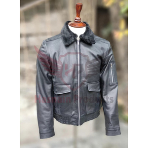 Venta caliente Hasnain Hombres Genuino Vaca Natural Molido Cuero Vuelo Chaqueta de estilo clásico para el invierno - Product Image 1