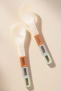 Elegant Resin Salad <b>Serving</b> <b>Spoon</b> and Fork Set Modern Luxury Party Cutlery with Eco-Friendly Design - Product Image 4