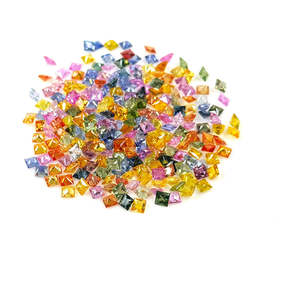 Saphirs naturels multicolores calibrés, taille princesse, carrés 3mm 4mm, taille rondelle ovale, arc-en-ciel rouge jaune vert 8mm, certifiés IGI - Product Image 4