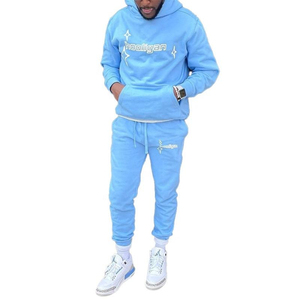 Sudadera con Capucha y Logotipo Personalizado, Impresión de Alta Densidad, 100% Algodón, Conjunto Deportivo con Cordón, Pantalones Jogger para Hombre, Ropa de Entrenamiento - Product Image 3