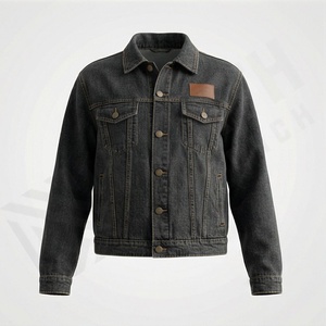 Veste en jean décontractée personnalisée pour hommes, grandes tailles, 100% coton, option logo sur le devant, respirante, veste d'hiver - Product Image 1
