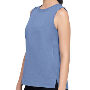 Camiseta básica con cuello redondo para mujer, camisetas sin mangas de algodón 100%, camisetas sin mangas personalizadas para mujer, chalecos suaves para mujer - Product Image 3