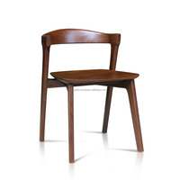 Silla de comedor de madera de teca maciza de estilo escandinavo, silla de café para uso doméstico en la cocina, Color marrón