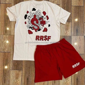 Vente en gros de nouveaux ensembles de shorts d'été décontractés pour hommes ensemble de survêtement uni à manches courtes avec short et t-shirt vêtements de marque pour hommes ensembles 2 pièces - Product Image 1