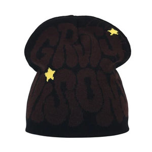 Nouveau automne et hiver Design personnalisé mode unisexe Hip Hop Jacquard tricoté chapeaux chaud Style américain polyvalent rue bonnets - Product Image 3