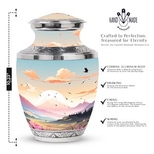 โกศบรรจุอัฐิอะลูมิเนียมร่วมสมัยคุณภาพสูงสำหรับบรรจุอัฐิมนุษย์ ของตกแต่งงานศพสำหรับผู้ปกครอง ขายส่ง - Product Image 2