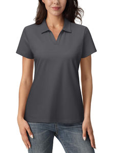 Trendy Solid Color Dyed Women's Polo T Shirts Eco Friendly Breathable for Outdoor Use Plus Size T Shirts - Product Image 2