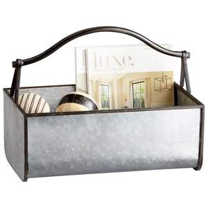 Caddy de cocina galvanizado vintage con compartimentos adecuado para utensilios rústicos de granja servilletas botellas condimentos - Product Image 4