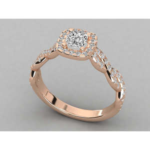 Anillo de Oro de 14K para Mujer con Diamantes Cultivados en Laboratorio con Corte Redondo/Cojín - Product Image 6