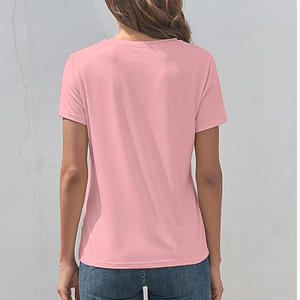 Camiseta Corta Azul Cielo para Mujer, Cuello Redondo, Corte Moderno, Camiseta Básica de Algodón Suave, OEM - Product Image 4