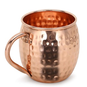 Mug à Moscow Mule en cuivre martelé avec poignée pour hôtels et fêtes, Mug à vin de cocktail haut de gamme en gros pour bars et restaurants - Product Image 1