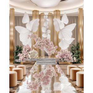 Panneau d'orchidée lunaire, toile de fond élégante d'inspiration florale, rayonnant d'une douce lumière lunaire, charme intemporel, parfait pour les mariages - Product Image 6