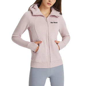 Femmes nouveauté à manches longues polaire à capuche épais chaud respirant Fitness Yoga Gym entraînement porter séchage rapide avec motif imprimé - Product Image 3