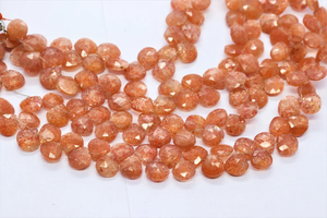 Nouvelle arrivée pierre de soleil à facettes en forme de coeur perles de briolette en vrac 6-7mm perles de pierre naturelle pour la fabrication de bijoux au prix de gros - Product Image 4