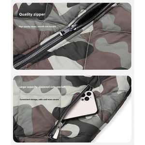 Veste matelassée légère en duvet pour homme, chaude, à capuche, rembourrée, imperméable, coupe-vent, isolée, mode d'extérieur, vêtements d'hiver - Product Image 5