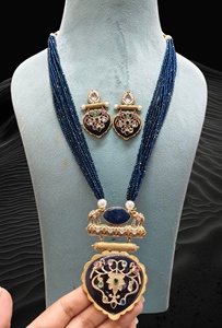 Kundan meena ensemble de bijoux pour femmes et filles avec couche multicolore Mala Long collier boucles d'oreilles pour les fêtes et les cadeaux - Product Image 2