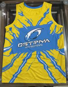 Maillot de basket-ball en polyester personnalisé pour adultes, prix de gros bon marché, taille pour jeunes et adultes, maillot de basket-ball sans manches - Product Image 5