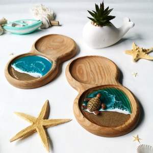 Posavasos de lujo personalizados para bebidas, posavasos de madera de resina epoxi de madera de nogal de resina perfecta para decoración del hogar, posavasos promocional - Product Image 4