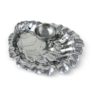 Shiny <b>Silver</b> Finished Chip <b>Dip</b> Tray Stainless Steel Chip And <b>Dip</b> Bowl For Serving Chip And Other Snacks Supplied by India - Product Image 1