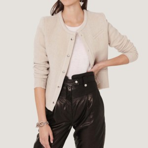 Breathable 100% Cotton Winter Short Fleece Jacket Crew Neck Knit <b>Poncho</b> Sweater <b>Women's</b> - Product Image 1