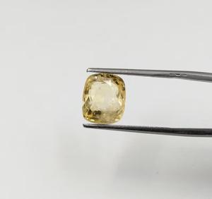 ลูกปัดพลอยแซฟไฟร์สีเหลืองแบบเหลี่ยมเพชรพลอยได้รับการรับรองมาตรฐาน AAA + ลูกปัดพลอยหลวมตัดความร้อน9x10มม. สี4.87ct เล่นเป็นของขวัญ - Product Image 1