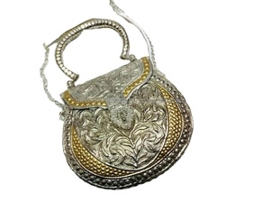 Bolso de mano de noche para mujeres y niñas Accesorio nupcial de latón plateado de moda de lujo - Product Image 6