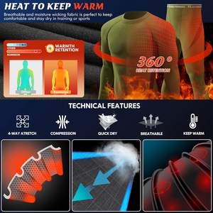 Automne hiver chaud thermiques décontracté mince toile col montant hauts pantalons avec fermeture à glissière brodé avant Logo OEM Service - Product Image 2