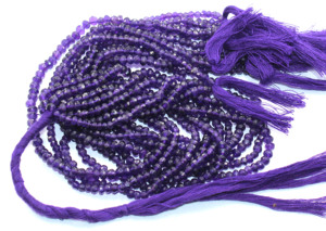 100% Natural Purple Amethyst Faceted Rondelle Stone <b>Beads</b> 3-4mm 14" Length Good Quality <b>Large</b> Quantity Bulk Supply - Product Image 3