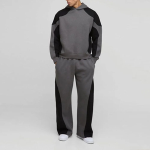 Ensemble de survêtement de luxe minimaliste beige en molleton doux, style décontracté, mode urbaine, deux pièces, service OEM 100% - Product Image 3