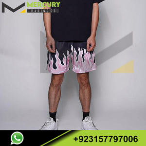 Pantalones cortos con patrón bordado para hombre, cómodos, cintura elástica, bañadores deportivos con cintura elástica activa, pantalones cortos de calle de alta calidad - Product Image 3