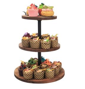 Venta al por mayor de soporte de madera respetuoso con el medio ambiente para servir pasteles, postres de frutas, pasteles, aperitivos, dulces, plato de alta calidad. - Product Image 5