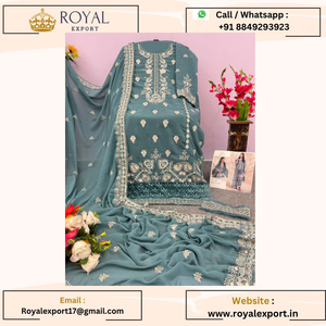 Dernière nouvelle collection exclusive de costumes de travail en fausse Georgette avec séquence de broderie Collection en gros par Royal Export - Product Image 5