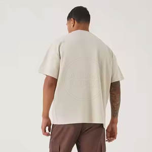 เสื้อยืดทรงหลวมสำหรับผู้ชายทรงหลวมผ้าคอตตอน100% โลโก้ตามสั่ง - Product Image 6