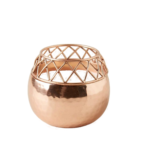 Pot à bougie en métal très exigeant dernier design forme ronde pot à bougie en métal fait à la main Top qualité maison Restaurant décor bas prix - Product Image 1