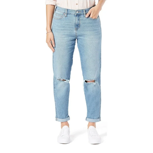 Pantalones vaqueros informales de cintura media para mujer de calidad superior, estilo lavado cómodo, diseño personalizado, tela tejida a la moda BD - Product Image 1