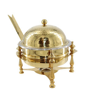 Plat à chafing rond martelé, produit phare pour hôtels et restaurants, en promotion - Product Image 2