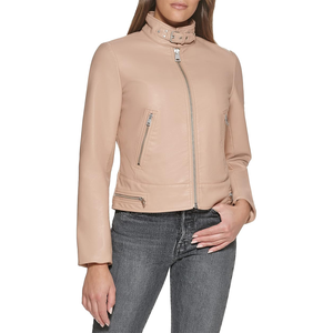 Veste d'hiver tendance pour femme, style varsity, faux motocross, toile, rembourrage en coton, doublure en laine, streetwear, respirante, cuir - Product Image 1