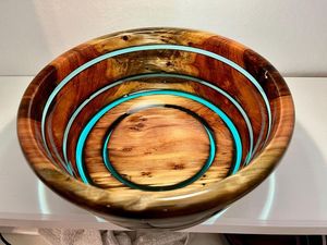 ENSALADERA DE MADERA Y RESINA NATURAL HECHA A MANO DE DECORACIÓN RÚSTICA DE Buena calidad para uso doméstico y en restaurantes para fiestas - Product Image 6