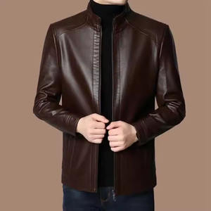 Vestes personnalisées 2025 pour hommes Blouson aviateur en cuir de haute qualité épaissi d'hiver en cuir vestes en cuir décontractées à la mode pour hommes - Product Image 6