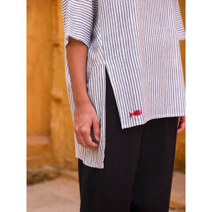 Striped Woven Cotton Shirt-Casual <b>Long</b> <b>Sleeve</b> <b>Top</b> for Spring and Autumn - Product Image 2