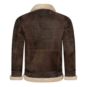 Veste d'hiver pour homme en cuir d'agneau épais en peau de mouton, imperméable, à capuche, doublure en fausse fourrure, protection contre le froid - Product Image 2