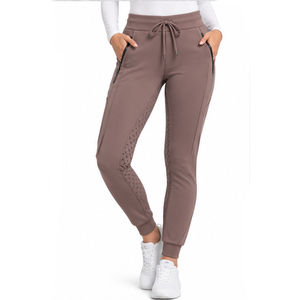 Women Equestrian Riding Breeches Full <b>Seat</b> Silicone Breathable Four-Way <b>Stretch</b> Knitted Jogger Pants High Waist Horseback Riding - Product Image 1
